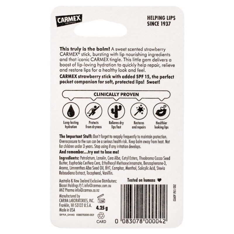 Carmex Moisturising Lip Balm Strawberry 4g