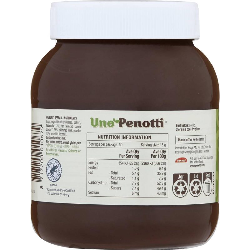 Uno Penotti Hazelnut Chocolate Spread 750g