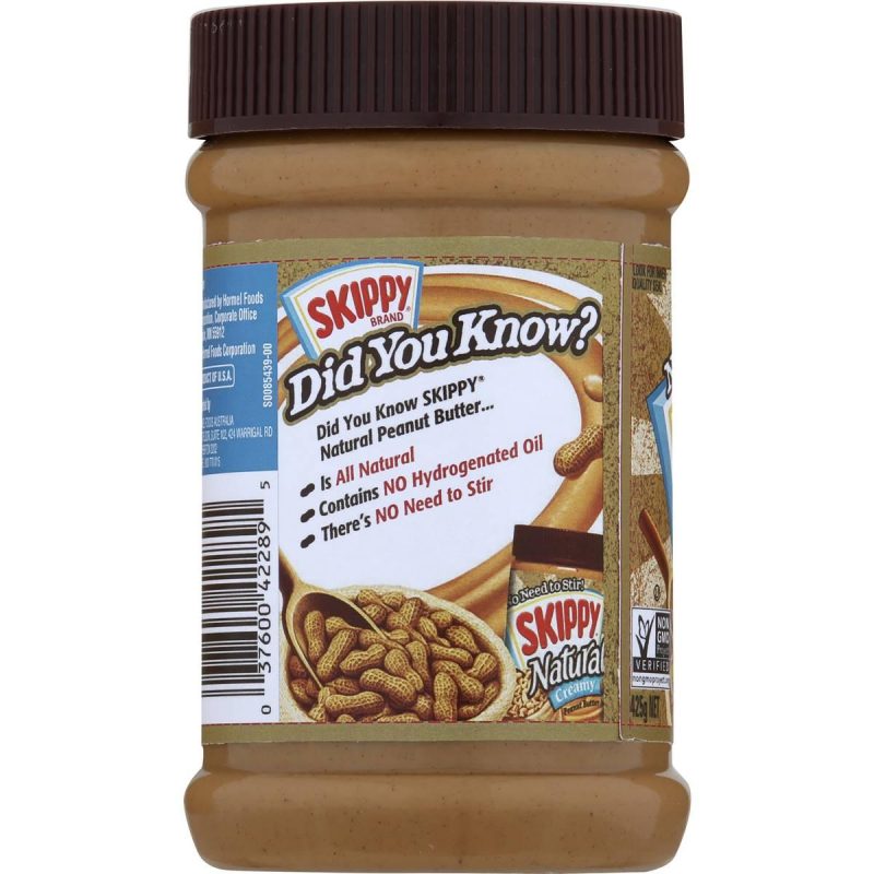 Skippy Creamy Natural Peanut Butter Spread 425g