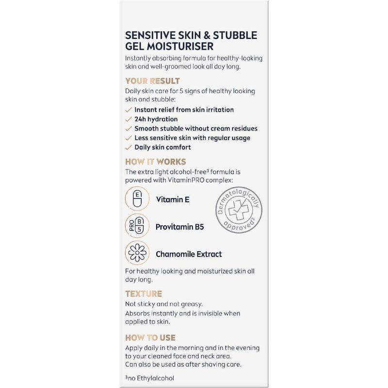 Nivea Men Sensitive Skin Stubble Gel Moisturiser 50ml
