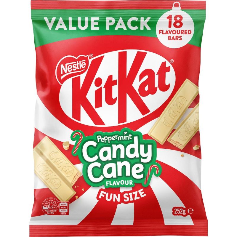 Nestle Kit Kat Peppermint Candy Cane Chocolate Bars 18 Pack 252g