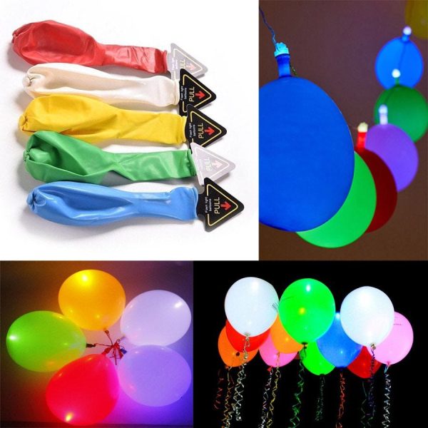 Delight LED Light Up Party Balloons 5 Pack Assorted Colours
