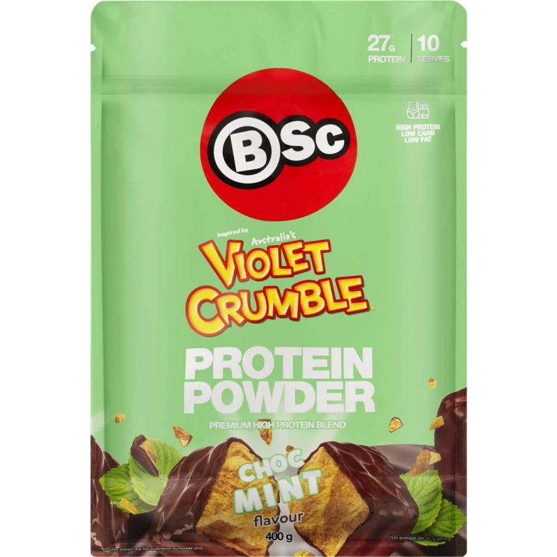 BSC Violet Crumble Choc Mint Protein Powder 400g