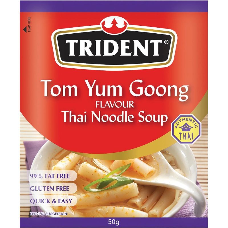 Trident Tom Yum Goong Flavour Thai Noodle Soup Pack 50g X 5 Packs