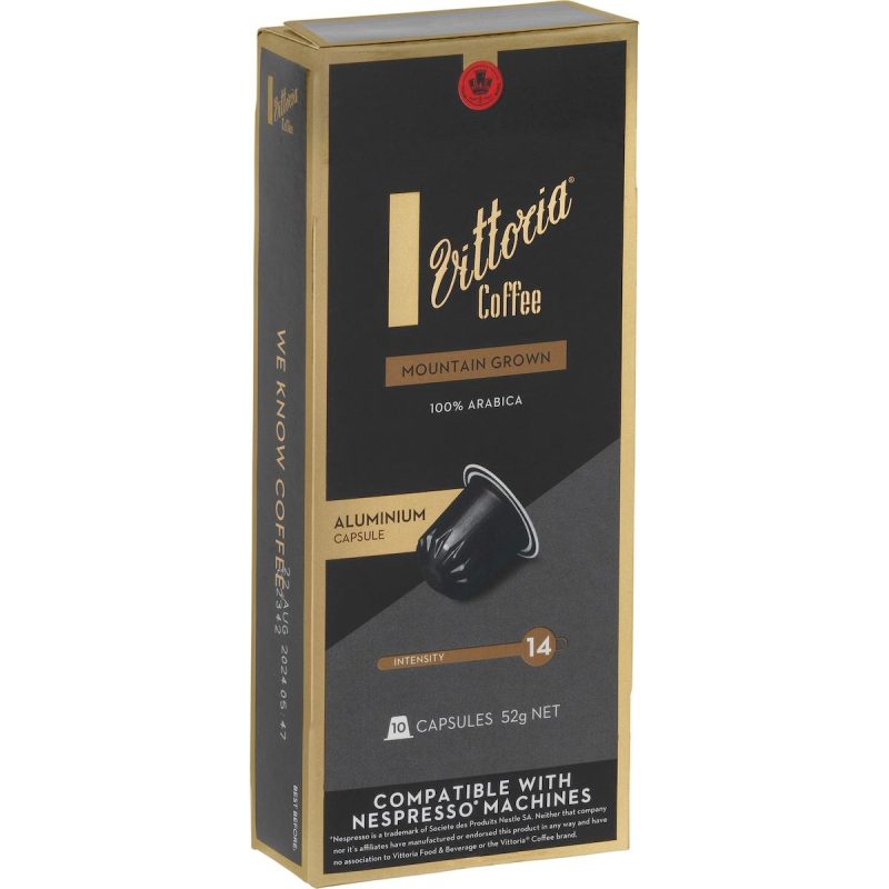 Vittoria Espresso Mountain Grown Coffee Pods Capsules 10 Pack