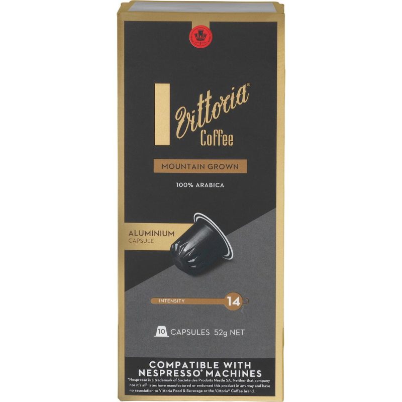 Vittoria Espresso Mountain Grown Coffee Pods Capsules 10 Pack