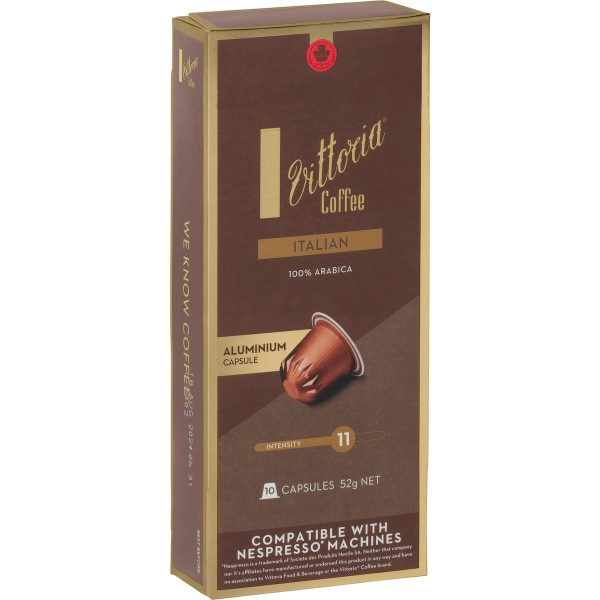 Vittoria Italian Espresso Coffee Pods Capsules 10 Pack
