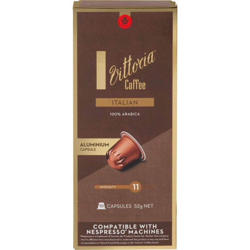 Vittoria Italian Espresso Coffee Pods Capsules 10 Pack