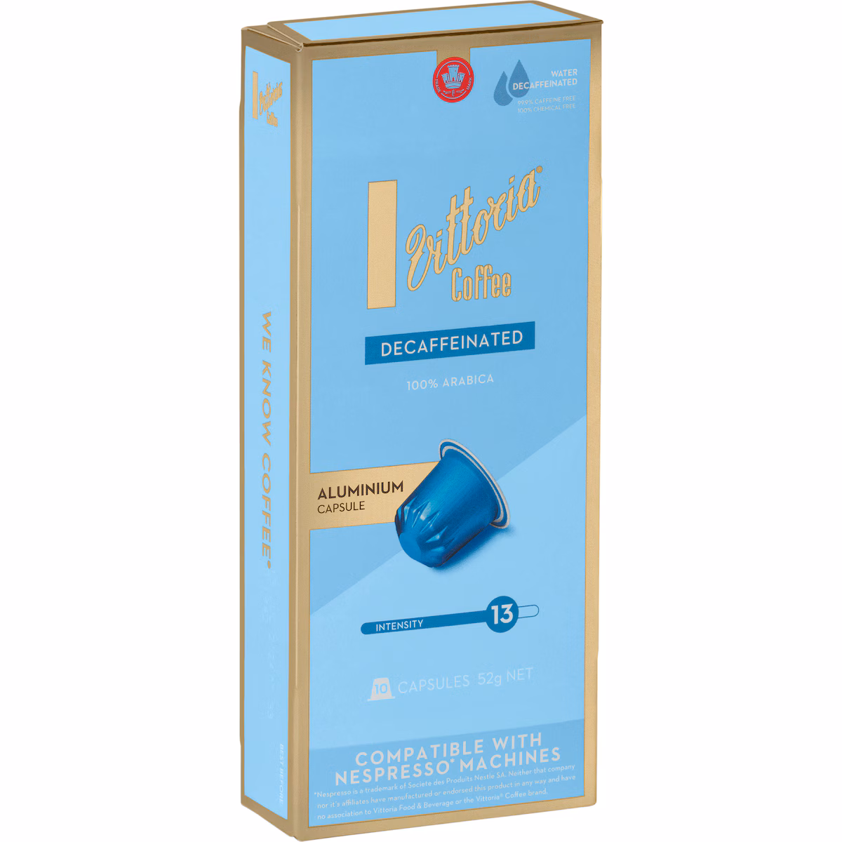 Vittoria Decaffeinated Coffee Pods Capsules 10 Pack