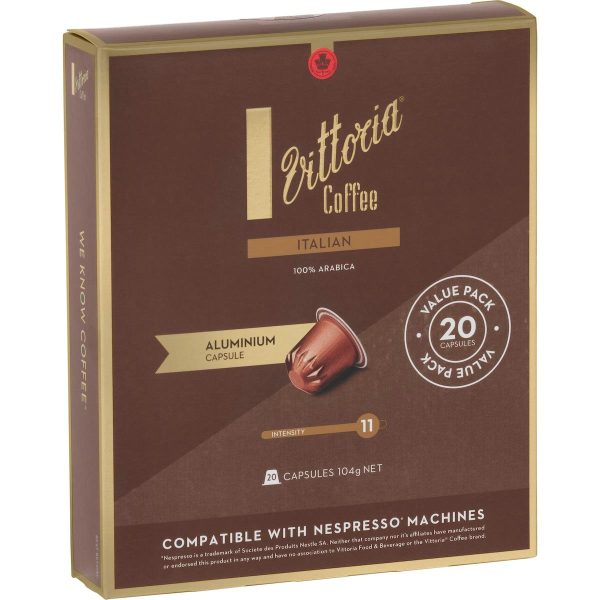 Vittoria Italian Coffee Pods Capsules 20 Pack
