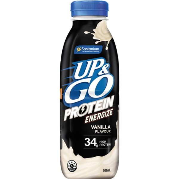 Up & Go Protein Energize Vanilla Milk Bottle 500ml X 6 Bottles