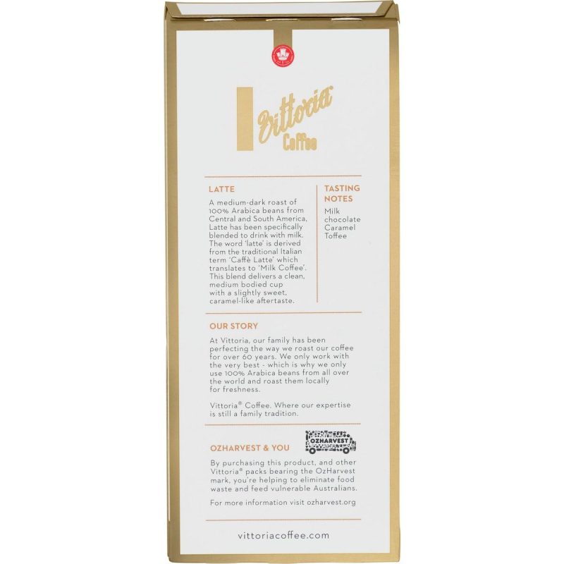 Vittoria Latte Coffee Pods Capsules 10 Pack