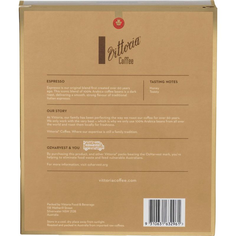 Vittoria Espresso Coffee Pods Capsules 20 Pack