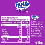 Fanta Grape Zero Sugar Soft Drink Bottle 600ml