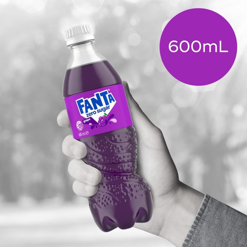 Fanta Grape Zero Sugar Soft Drink Bottle 600ml