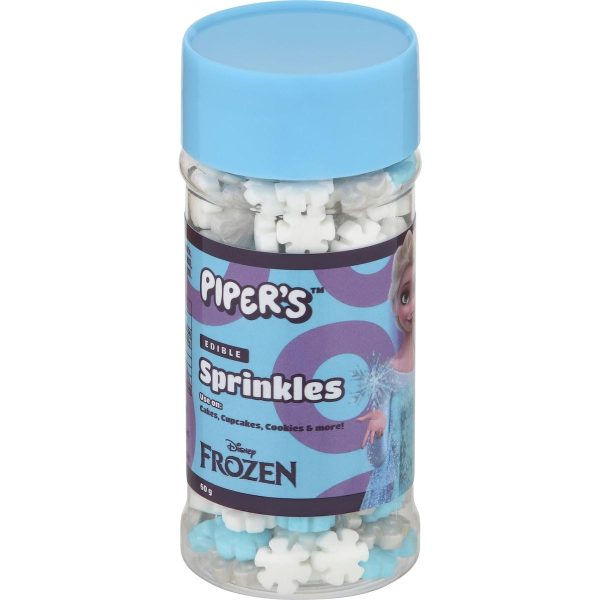 Pipers Disney Frozen Edible Snowflake Cake Sprinkles Candy 60g