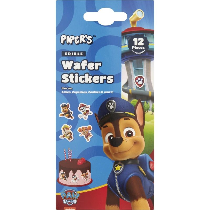 Pipers Paw Patrol Edible Cake Decoration Wafer Stickers 12 Pack