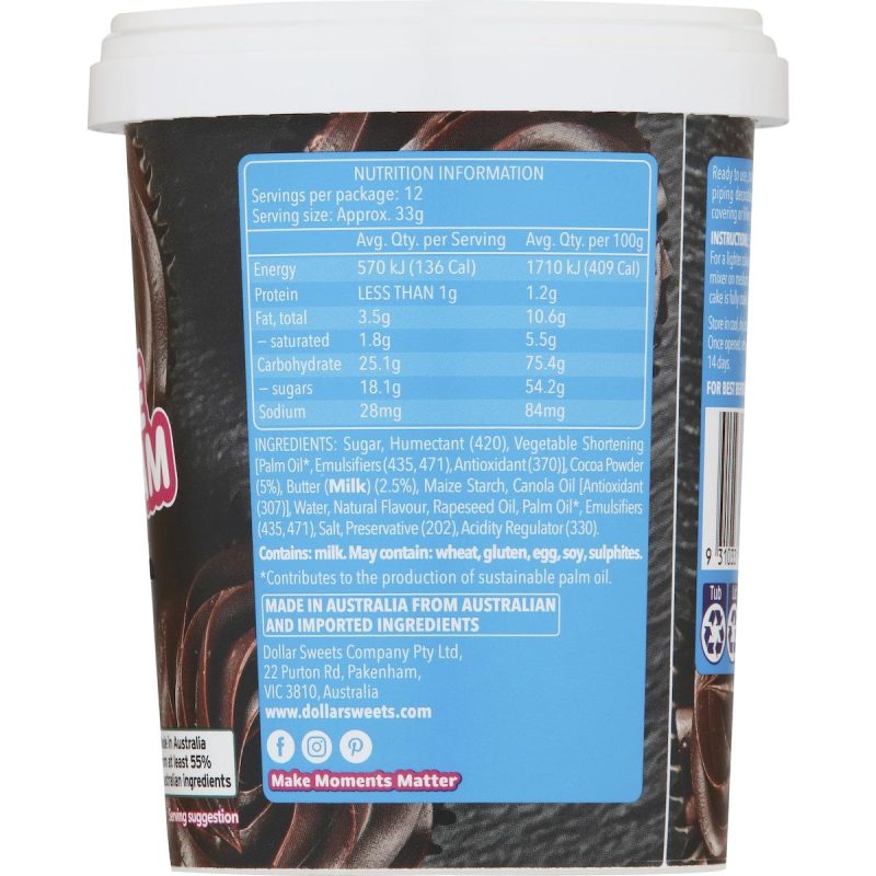 Dollar Sweets Chocolate Buttercream Tub 400g