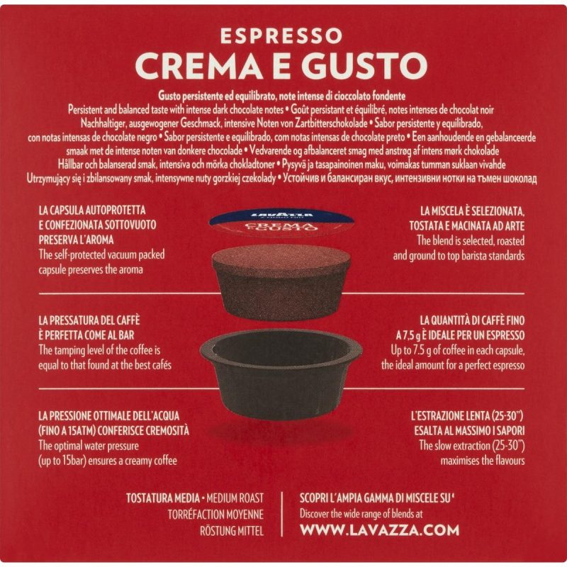Lavazza Crema E Gusto Espresso Coffee Pods Capsules 16 Pack
