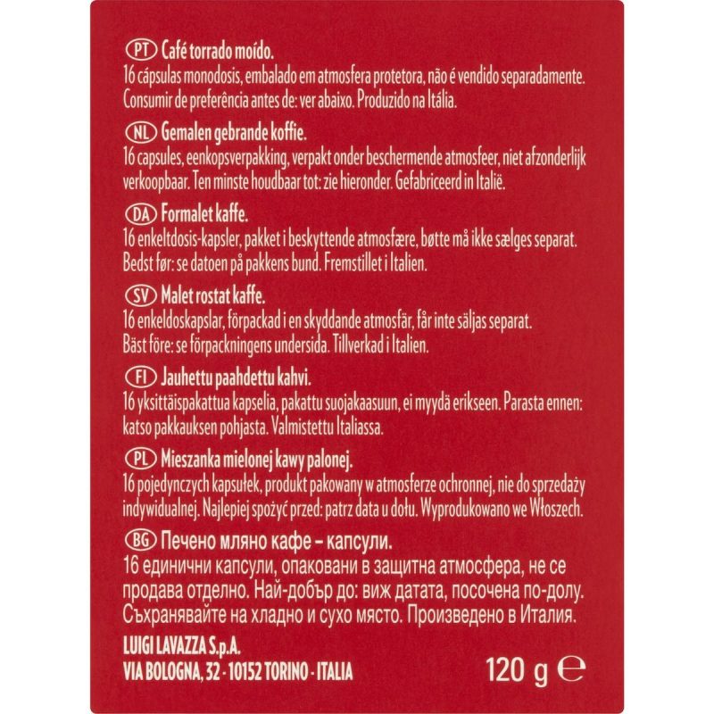 Lavazza Crema E Gusto Espresso Coffee Pods Capsules 16 Pack