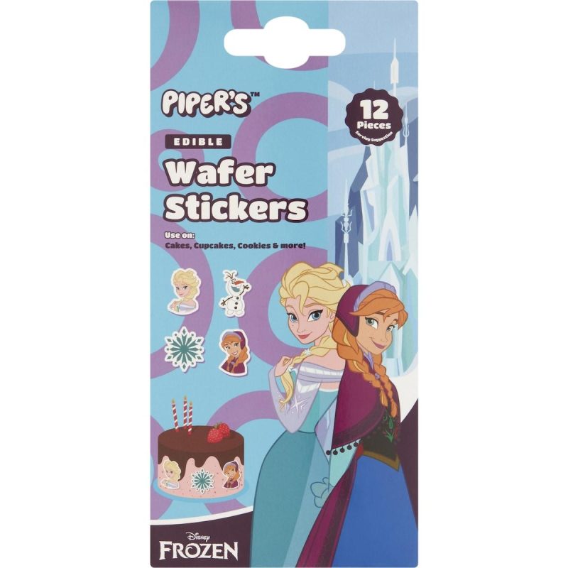 Pipers Disney Frozen Edible Cake Decoration Wafer Stickers 12 Pack