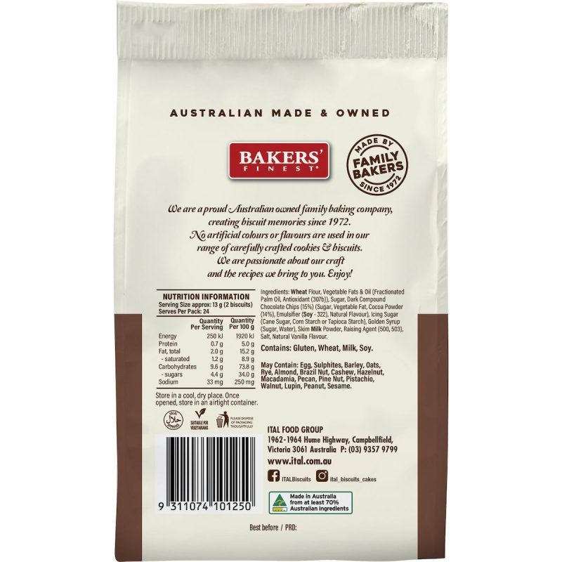 Bakers Chocolate Chip Cookies Biscuits 300g