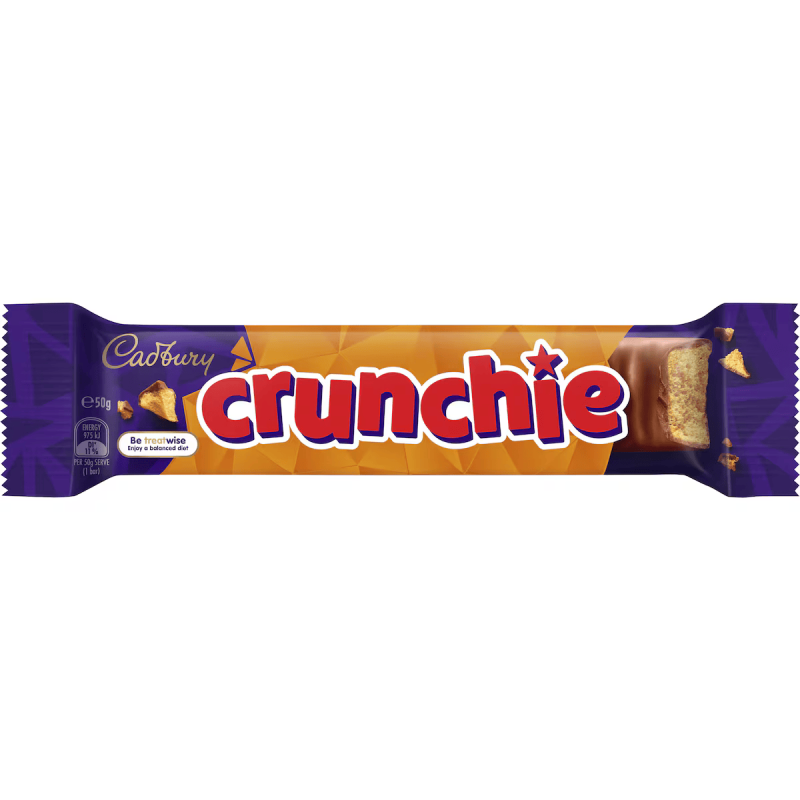 Cadbury Crunchie Milk Chocolate Bar 50g X 6 Bars
