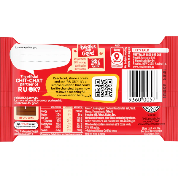KitKat Milk Chocolate Bar 45g X 6 Bars