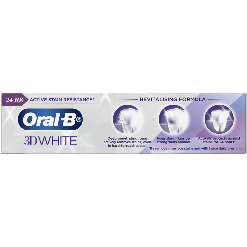 Oral B 3D White Long Lasting Whitening Toothpaste Stain Removal 110g