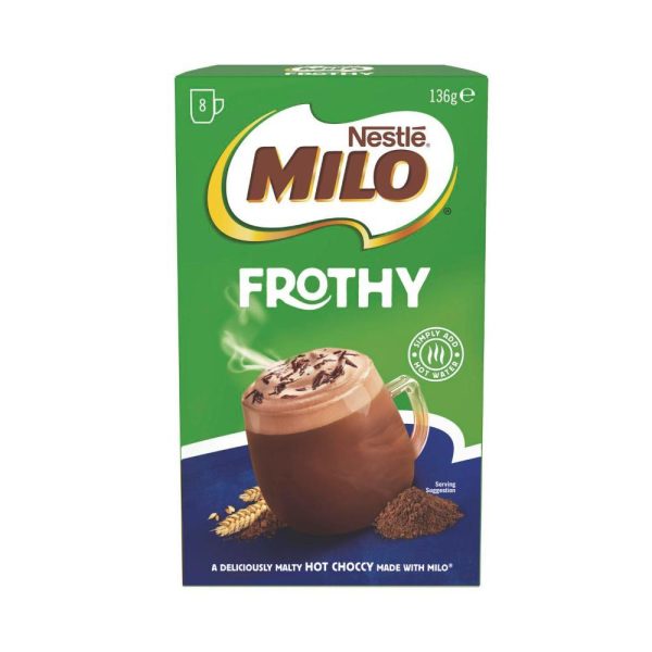 Nestle Milo Frothy Chocolate Drink Powder Sachets 8 Pack
