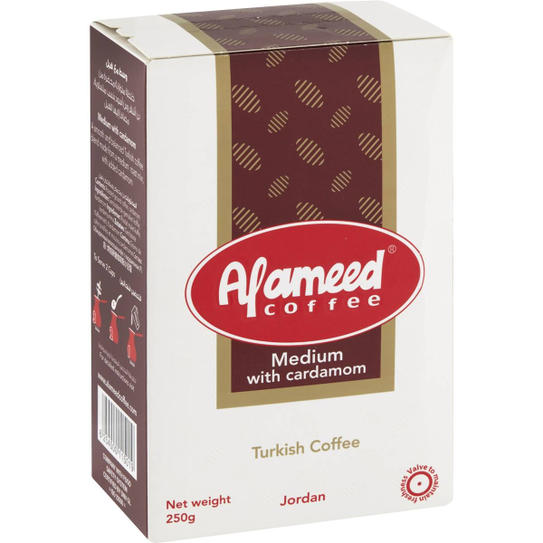 Alameed Turkish Coffee Medium With Cardamom 250g