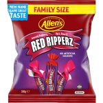 Allens Redskins Red Ripperz Lollies Bag 330g