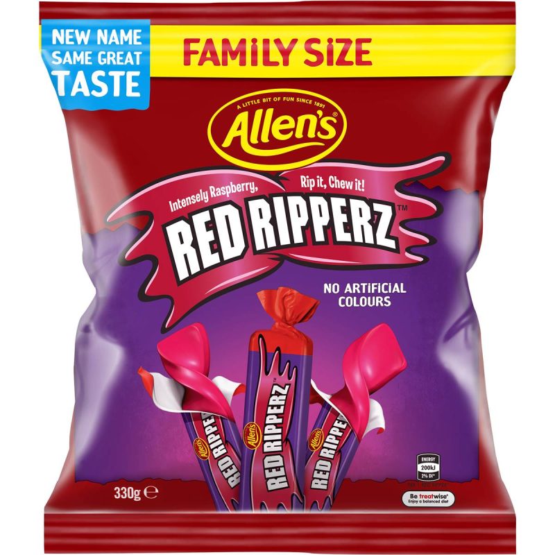 Allens Redskins Red Ripperz Lollies Bag 330g