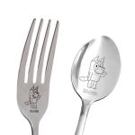 Bluey Engraved Spoon Fork Cutlery Stainless Steel Set for Kids 19cm
