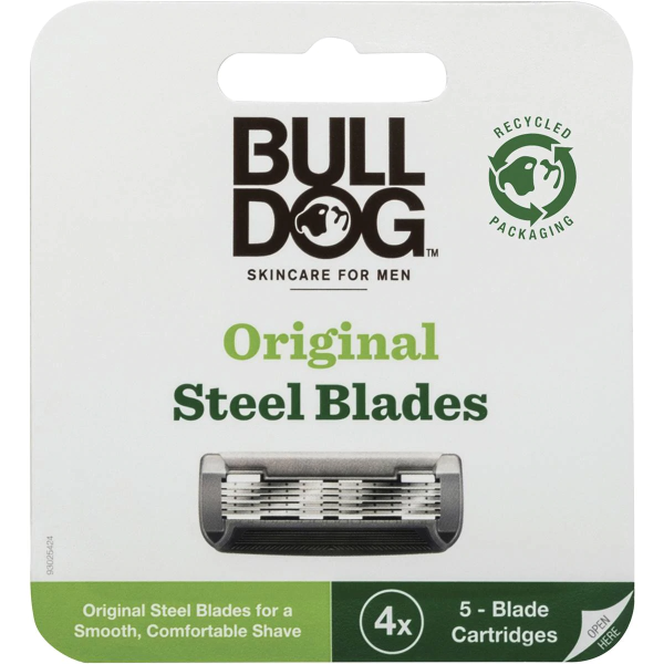 Bulldog Men Original Steel Blades Refill Cartridges 4x 5 Blades Pack