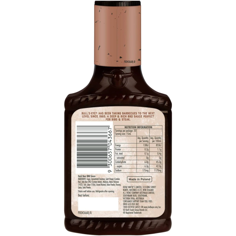 Bulls-Eye Dark Beer BBQ Sauce 300ml