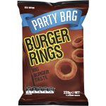 Burger Rings Chips Snacks Party Size Bag 220g