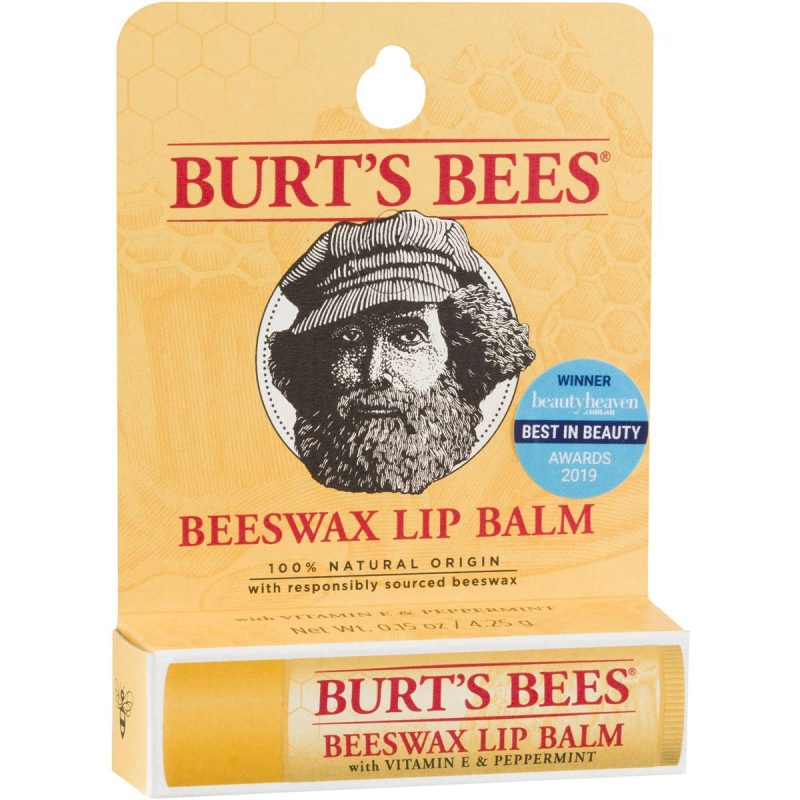Burts Bees Moisturising Lip Balm Beeswax 4g Pack