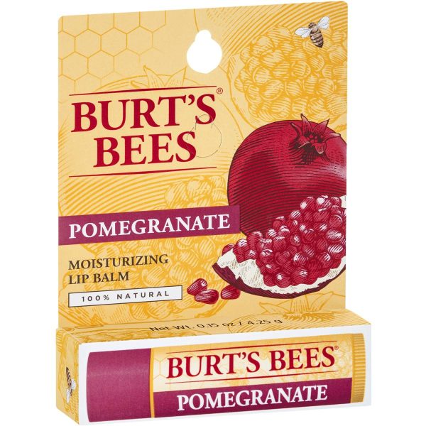 Burts Bees Moisturising Lip Balm Pomegranate 4g Pack