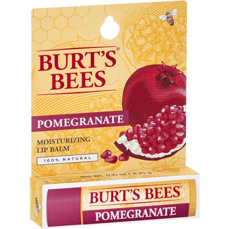 Burts Bees Moisturising Lip Balm Pomegranate 4g Pack