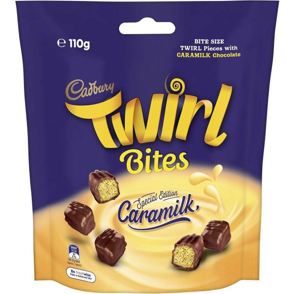 Cadbury Caramilk Twirl Chocolate Bites 110g (Non-Recalled)