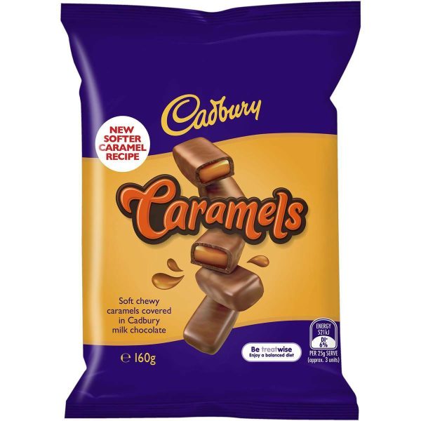 Cadbury Chocolate Caramels Chews Bag 160g