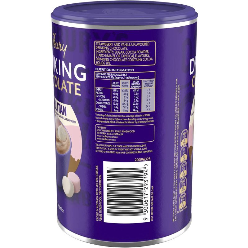 Cadbury Milk Drinking Chocolate Powder Neapolitan 250g