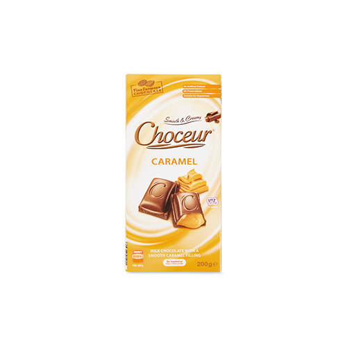 Choceur Caramel Filled Milk Chocolate Block Bar 200g - Aldi Chocolate