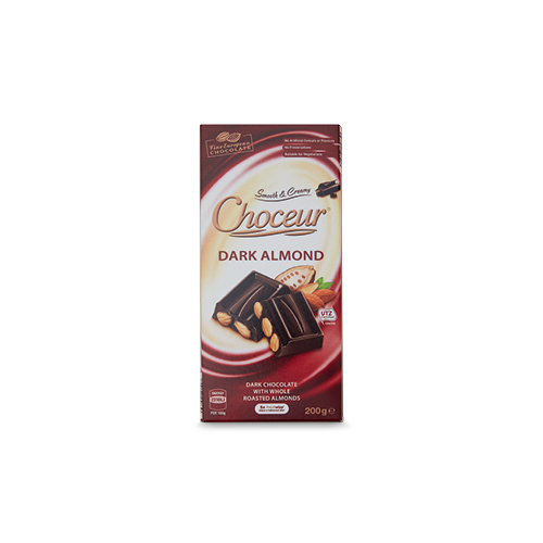 Choceur Dark Almond Chocolate Block Bar 200g - Aldi Chocolate