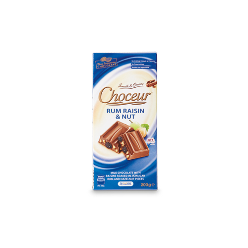 Choceur Rum Raisin and Nut Chocolate Block Bar 200g - Aldi Chocolate