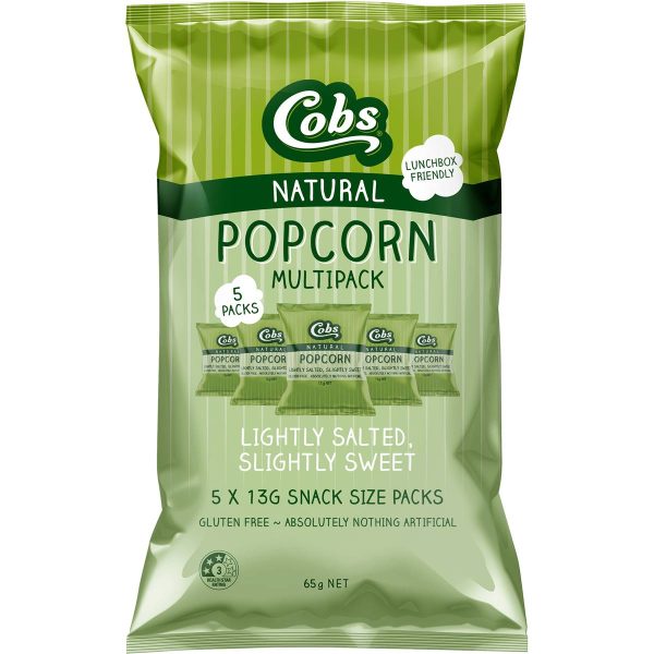 Cobs Natural Popcorn Lightly Salted Slightly Sweet Multipack 5 X 13g Pack