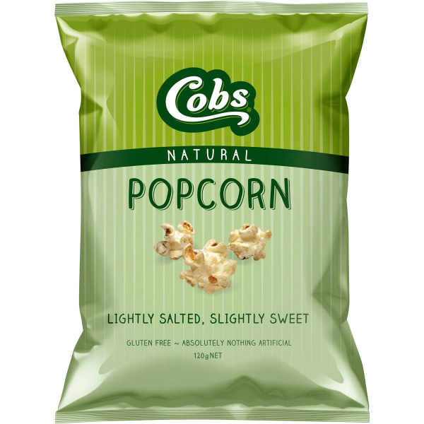 Cobs Popcorn Lightly Salted Slightly Sweet Gluten Free 100g