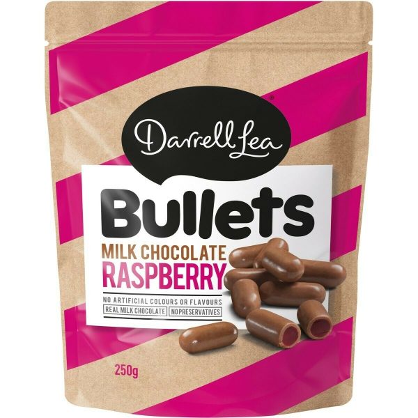 Darrell Lea Milk Chocolate Raspberry Bullets 250g