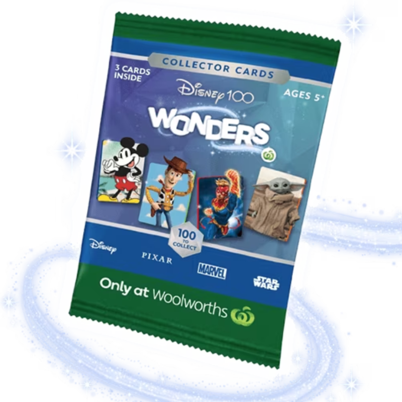 Woolworths Woolies Disney Wonders Cards Collectables Pack